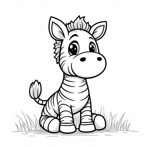 a SIMPLE CUTE ZEBRA WITH BOLD LINES