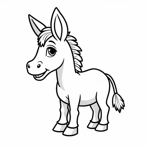 a SIMPLE DONKEY WITH BOLD LINES