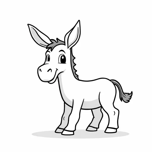a SIMPLE DONKEY WITH BOLD LINES