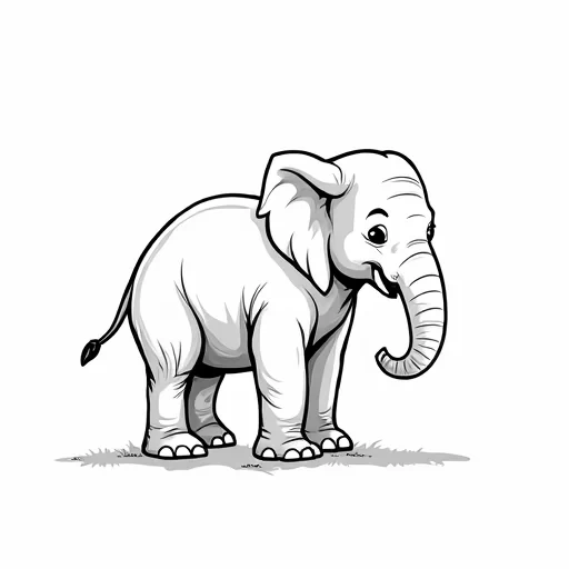 A SIMPLE ELEPHANT WITH BOLD LINES