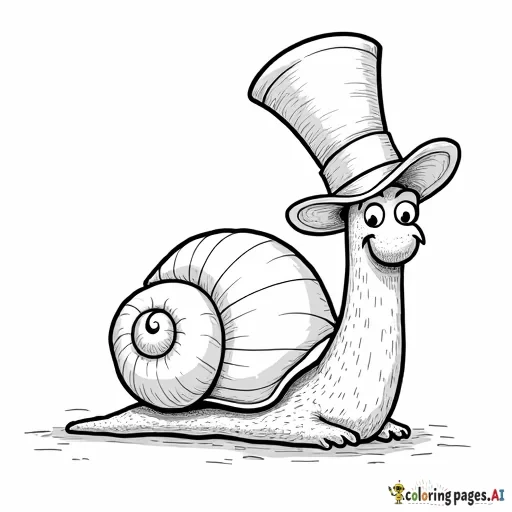 A snail wearing a top hat and monacle