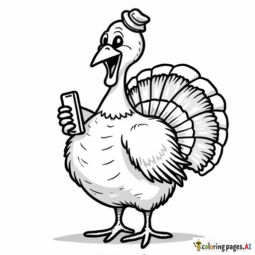 a turkey texting with a phone