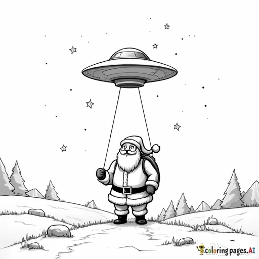 A UFO abducting Santa Clause