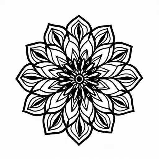 A unique solid black geometric shape. IN solid black oil median ART. Entire image to be completely surrounded by a bright white background.