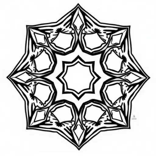 A unique solid black geometric shape. IN solid black oil median ART. Entire image to be completely surrounded by a bright white background.