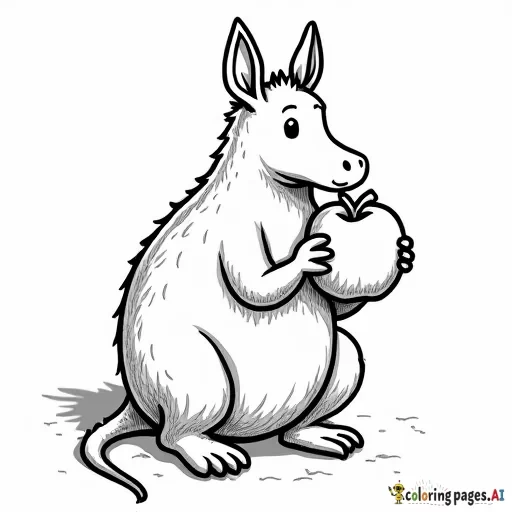 aardvark with an apple