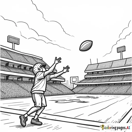 An 8-year-old boy throwing a football to his best friend in Lambeau Field with thousands of people in the stands