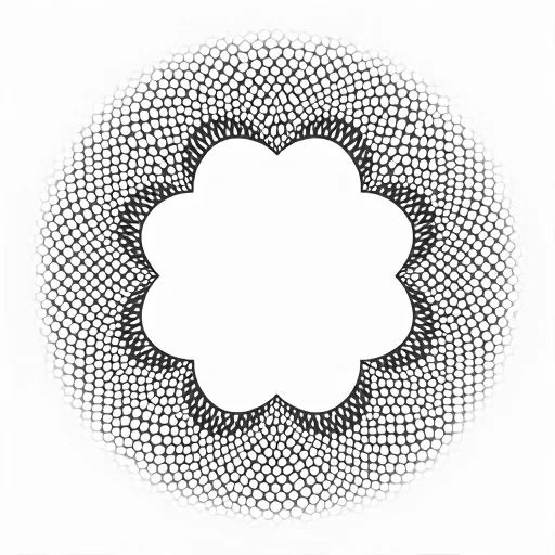 An abstract sinedot style image surrounded by a white background