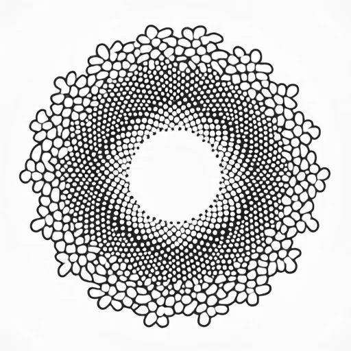 An abstract sinedot style image surrounded by a white background