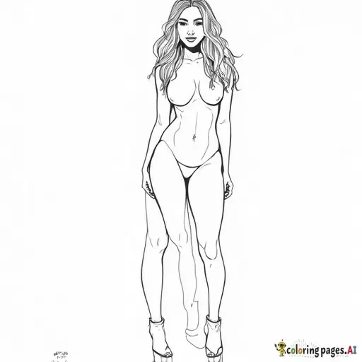 an adorable young adult female, curvy, fully naked, big natural boobs, round butt, egirl, cute,