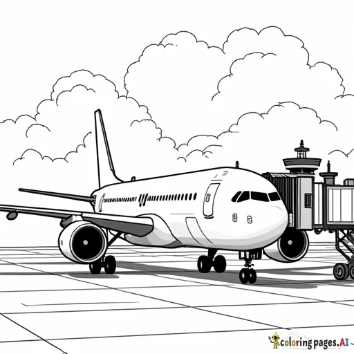 an airplane sitting at a terminal