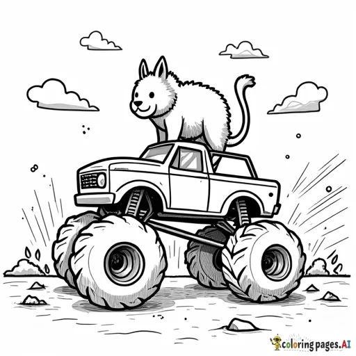 animals racing monster trucks