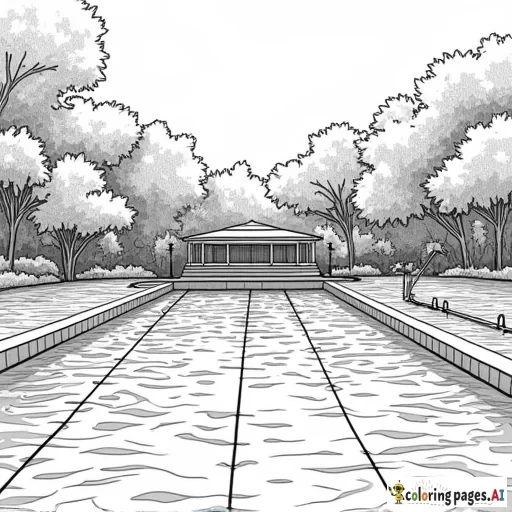 austin's barton springs pool with black lines