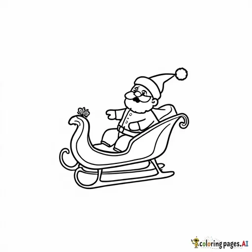 Baby boy and santa in sleigh