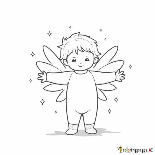 Baby with hair making snow angel