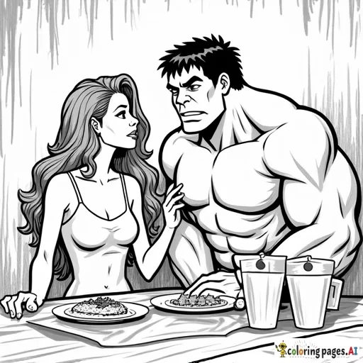 Barbie and the hulk having a party