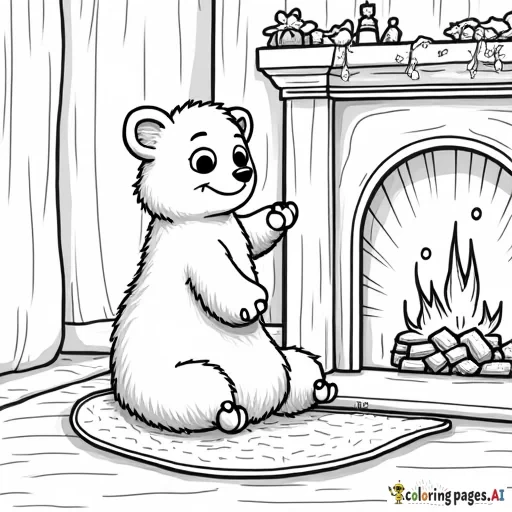 Berenese Mountain sitting by a fireplace and looking at christmas decorations and has one paw on a glode