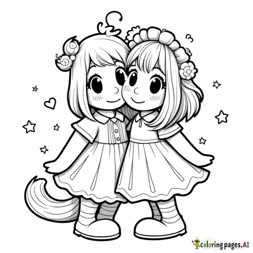 best friend coloring page