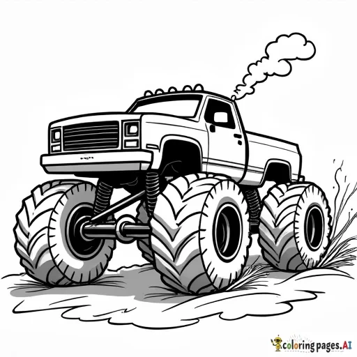 Birthday card for Great Grandpa with a big monster truck