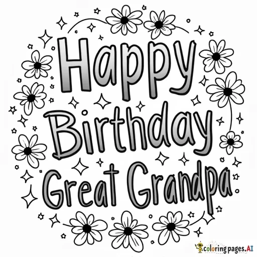 Birthday card that says “Happy Birthday Great Grandpa!”