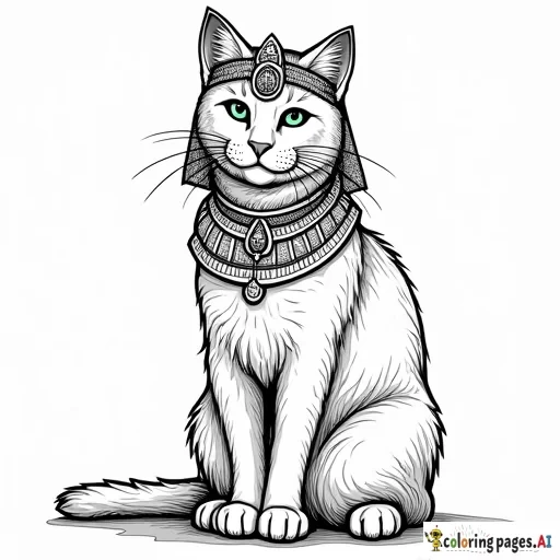 black and white cat as cleopatra