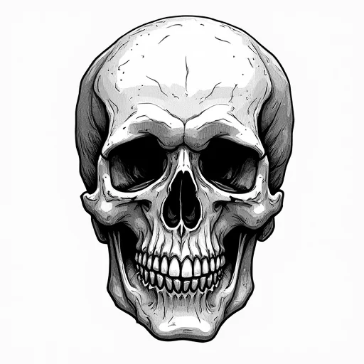 black and white coloring pages, horror, gory, skull, death