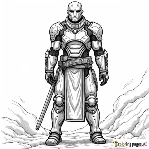 black power armor made of nano-machines that looks like a ninja