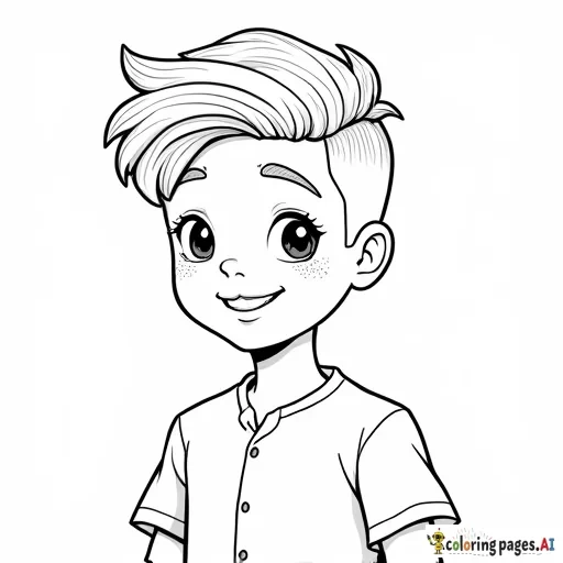 boy with wavy, undercut haircut. He is wearing a shirt and his eyes are beautiful. He has cute smile and beautiful teeth. He has beautiful softy lips, he has freckles and his face is cute and beautiful.