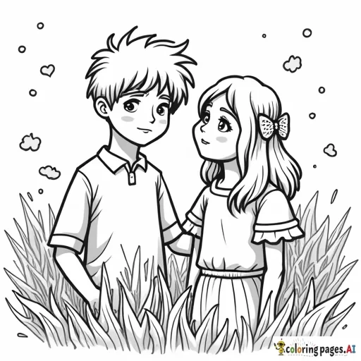 Boyfriend and girlfriend cute and whimsical