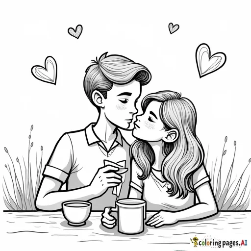 Boyfriend and girlfriend on a date cute and whimsical