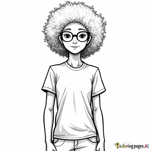 (BSPOILED SCRUBS) - on a T-shirt that a person of color in afro is wearing the T-shirt