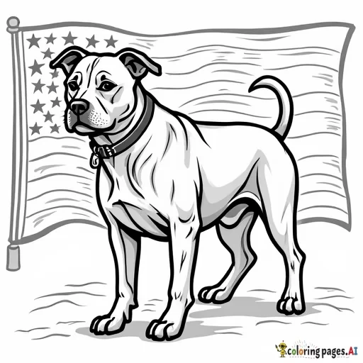 bull dog with usmc on it,  an  eagle globe and anchor marine corp emblem flag in background