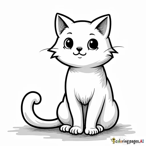 caleco cat, in classic line drawing style
