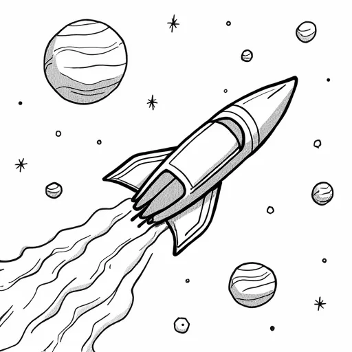 car flying in space around planets