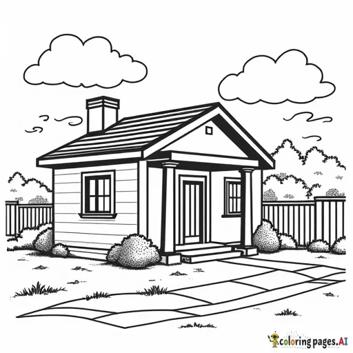 carro dentro de una casa - Free Printable Coloring Page