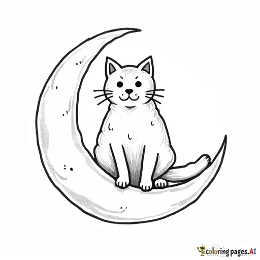 cat sitting on the moon