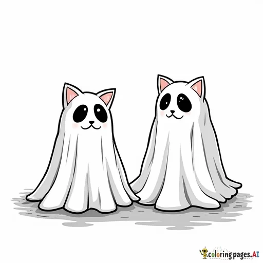 Cats dressed as ghosts