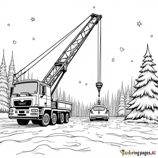 Christmas, Crane, Snow, construction