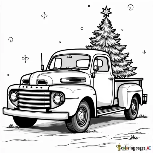 Christmas,  New Ford Truck, Christmas Tree