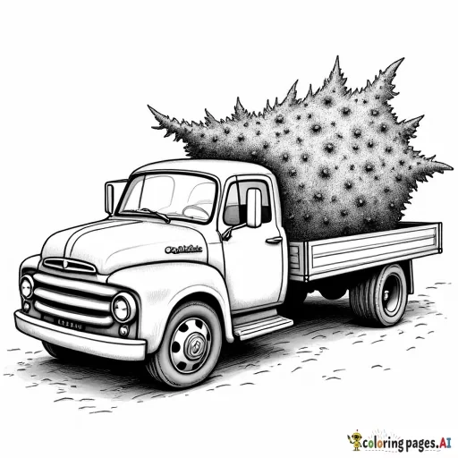 christmas tree truck with the sign that says complete cash title pawn