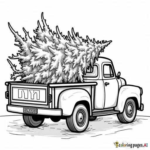 christmas tree truck with the sign that says complete cash title pawn