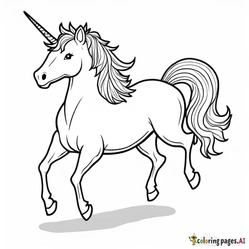 Coloring book pages of unicorns