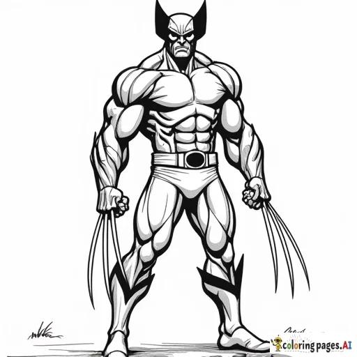 coloring book style marvel wolverine