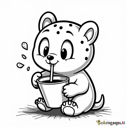 cookie drinking a drink