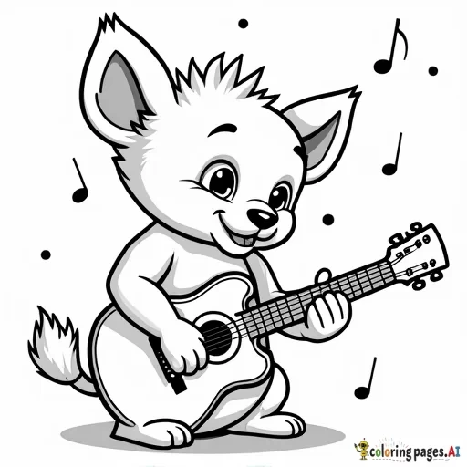 create 23 pages with animals playing musical instruments