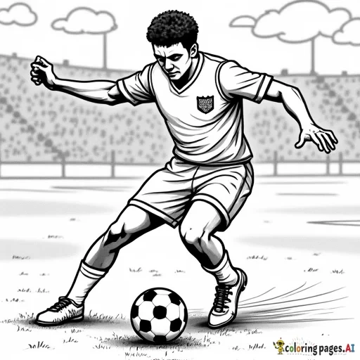 create a coloring page for a soccer game with the Hudl logo