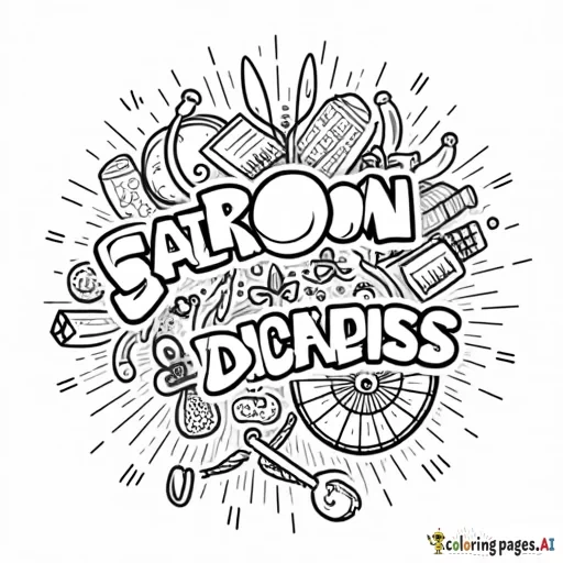 Create a series of student-friendly doodles that represent drug awareness and prevention. Include healthy activities, such as sports, art, and friendship. Add books and musical instruments