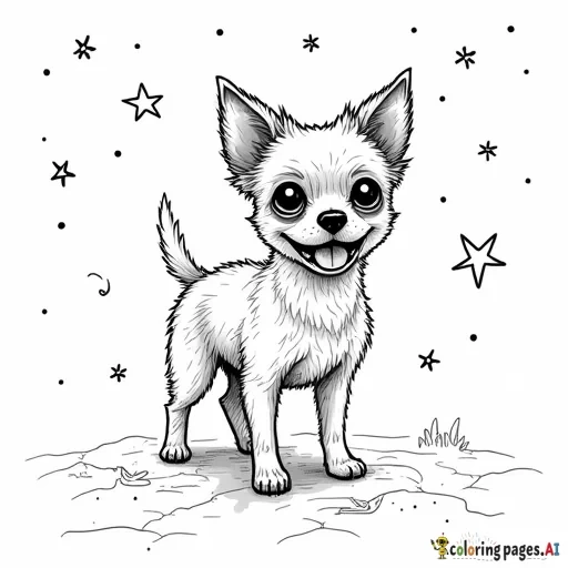 Create Christmas New Year Pages with Chinese Crested Chihuahua Mix (Benji the Chi-Chi) 10 pages