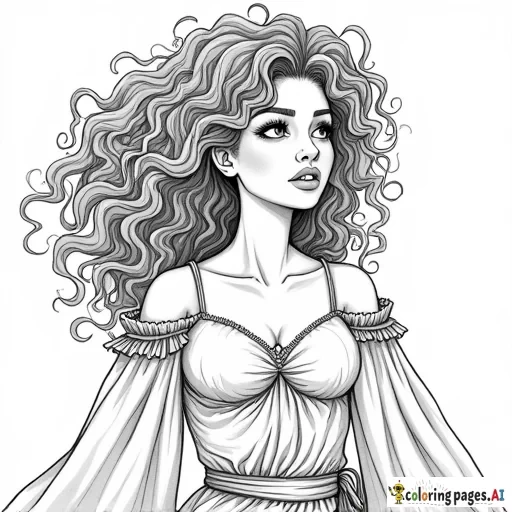 Curly hair woman magic adventure