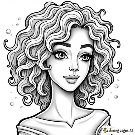 Curly hair woman magic adventure serious attack